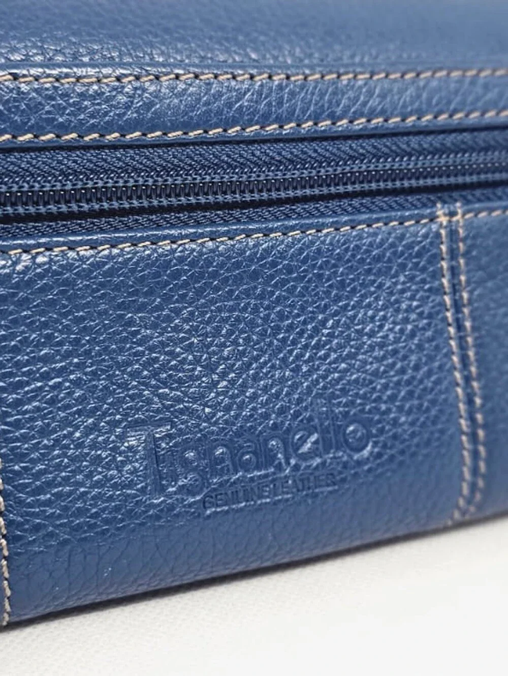 Tignanello Navy Blue Pebble Leather Continental Wallet